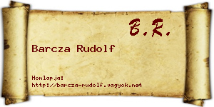 Barcza Rudolf névjegykártya